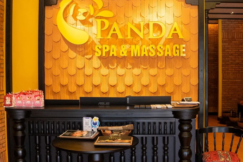 Service price list displayed openly on a spa reception counter