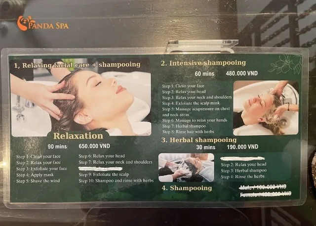 herbal head spa menu